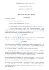 Articles of Association